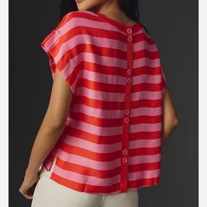 Maeve Batwing Button-Back Tee size S